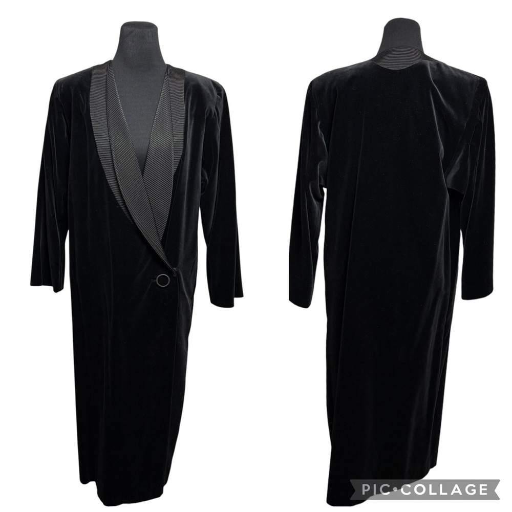 Yeohlee Velvet Formal Duster Black Tie Tuxedo Jacket Evening SZ S Opera Minimal